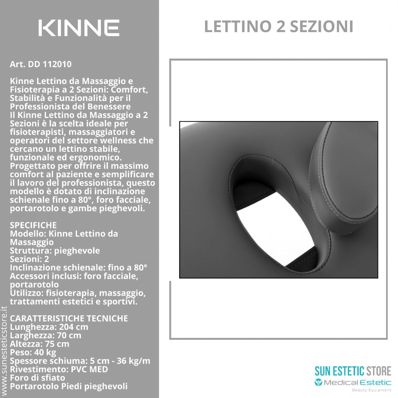 KINNE Lettino massaggio fisso