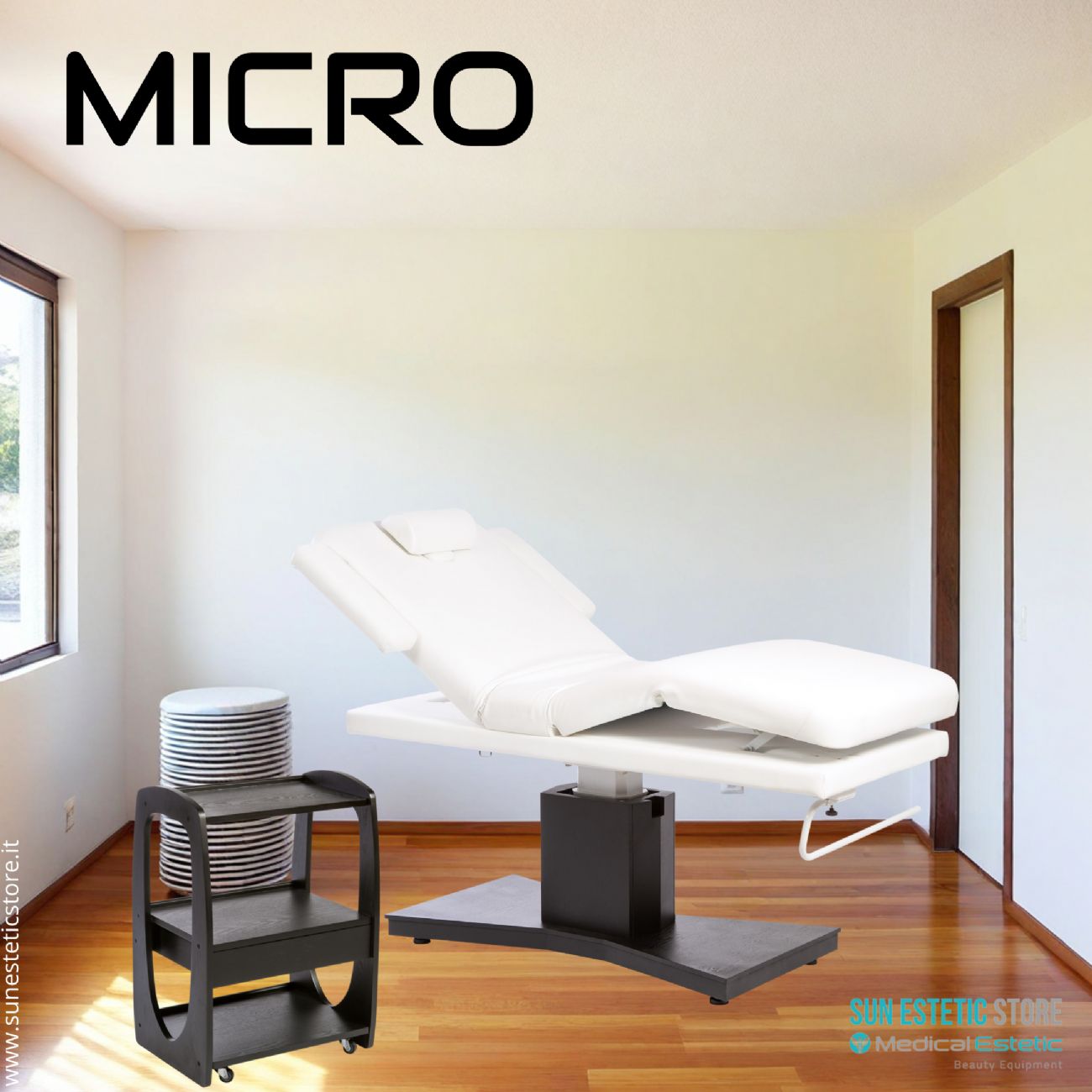 MICRO Carrello 3 ripiani in legno colore nero