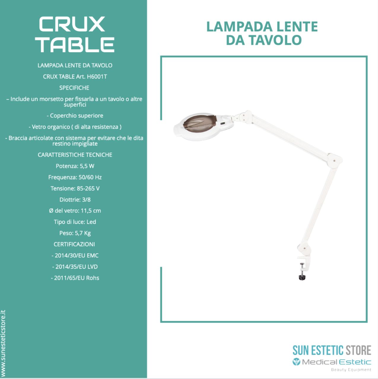 CRUX TABLE Lampada led da tavolo