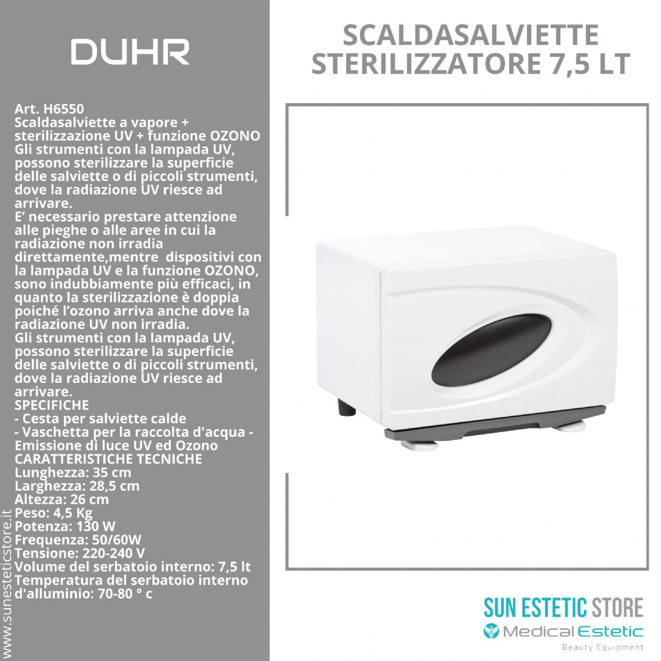 DUHR 7,5 Scaldasalviette 7,5 lt