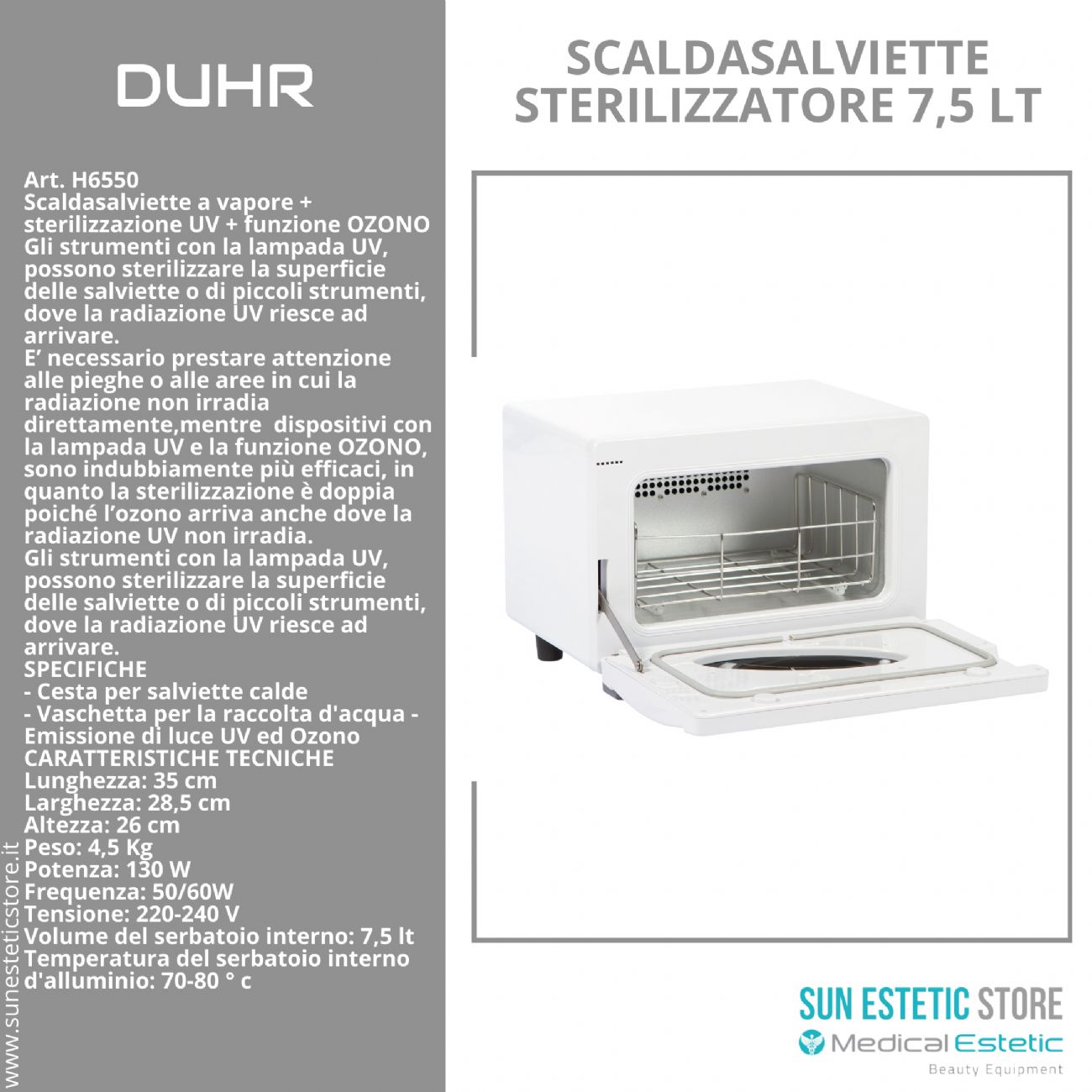 DUHR 7,5 Scaldasalviette 7,5 lt