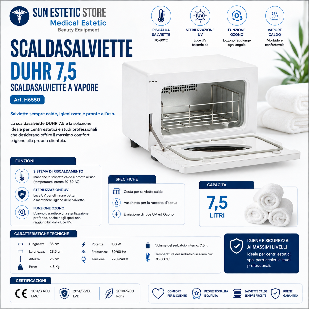 DUHR 7,5 Scaldasalviette 7,5 lt