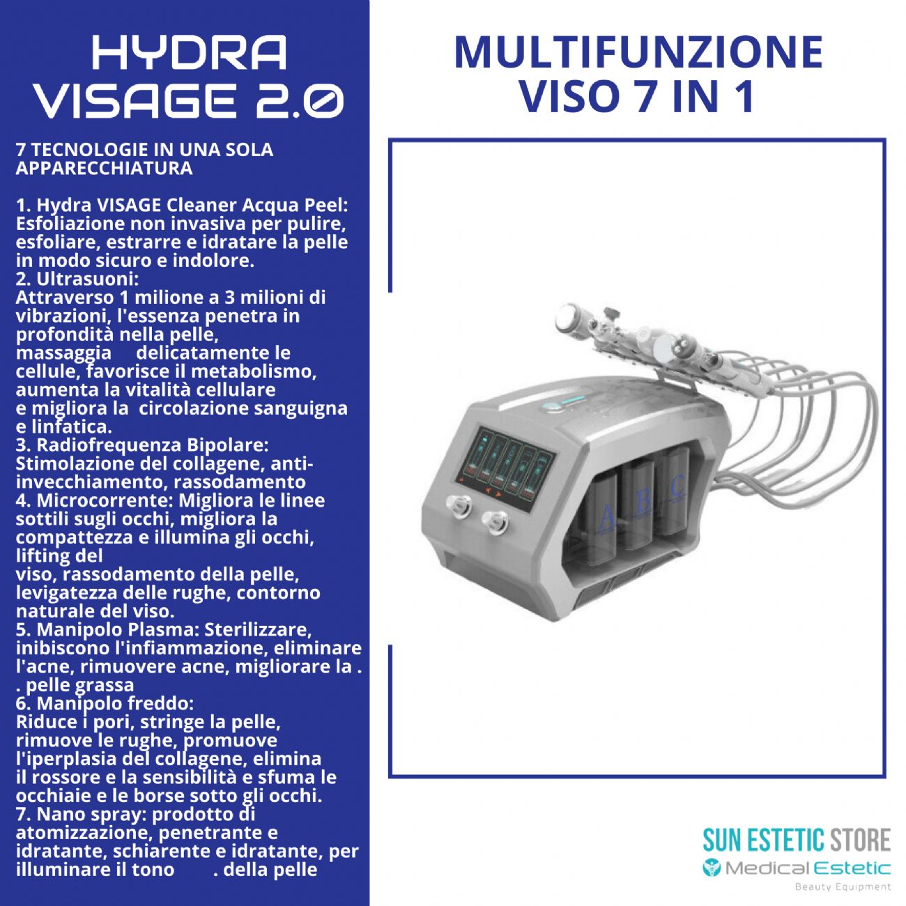 Hydra visage  Apparecchiatura multifunzione 6 in 1