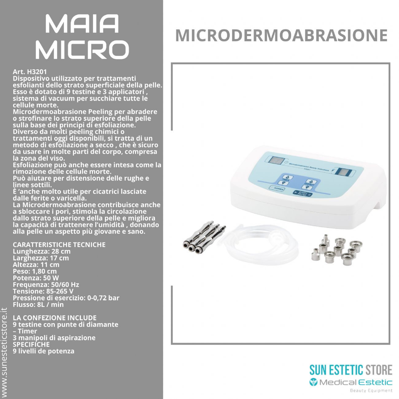 MAIA MICRO Microderoabrasione con diamante