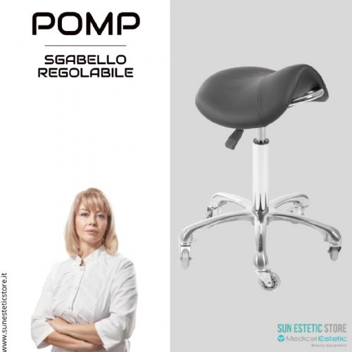 POMP Sgabello regolabile a sella di cavallo colore nero