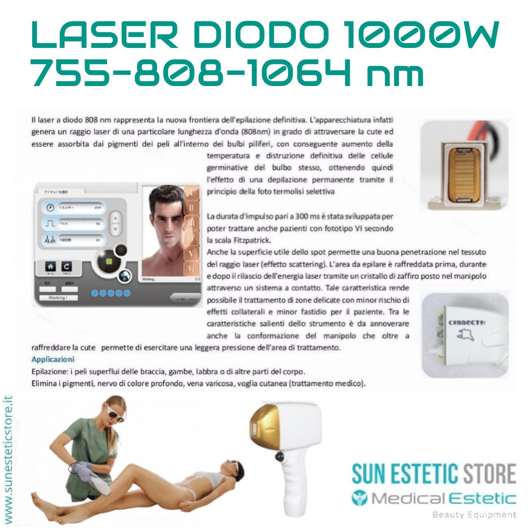 Laser à diode portable 755-808-1064 nm 800W