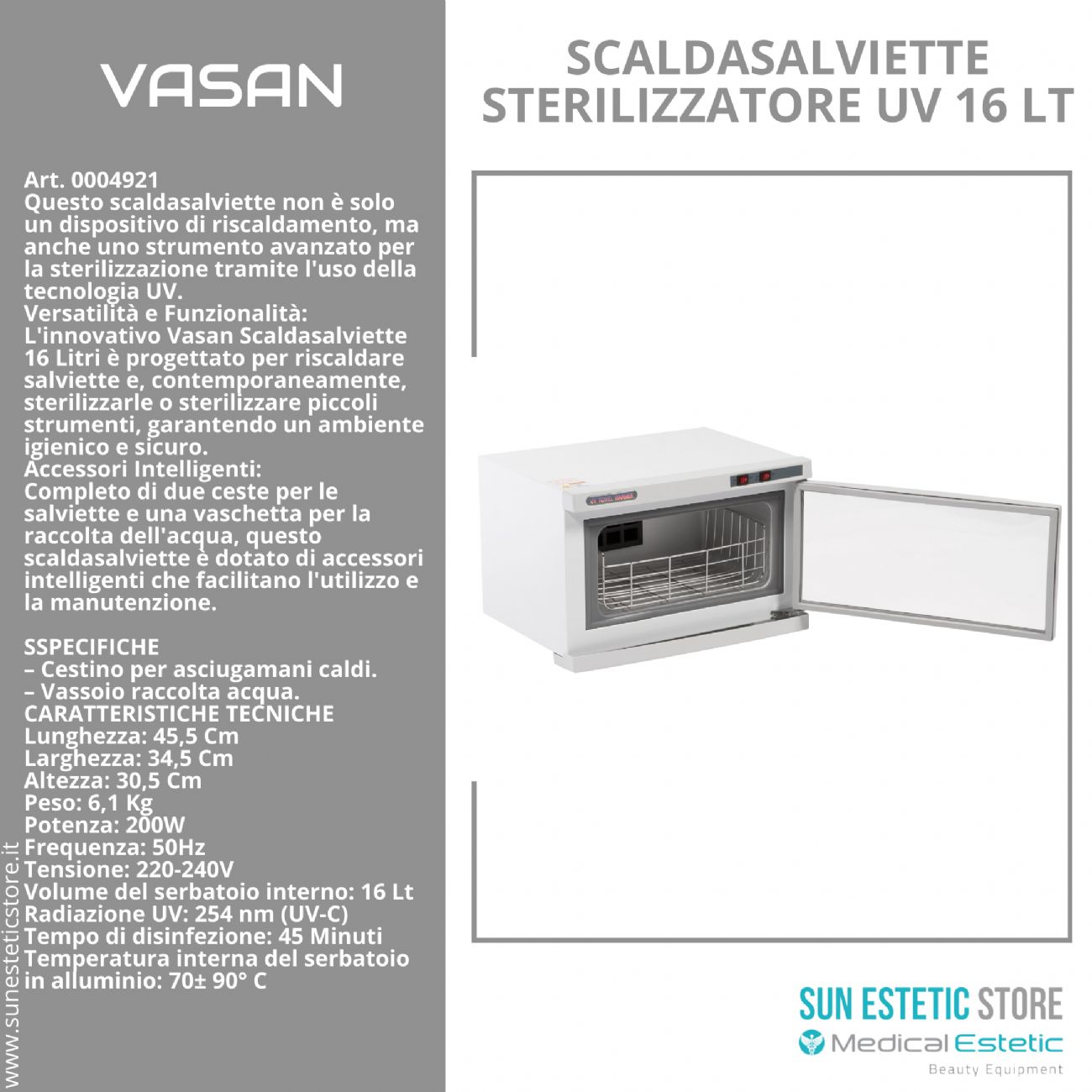 VASAN Scalda salviette 16 Lt