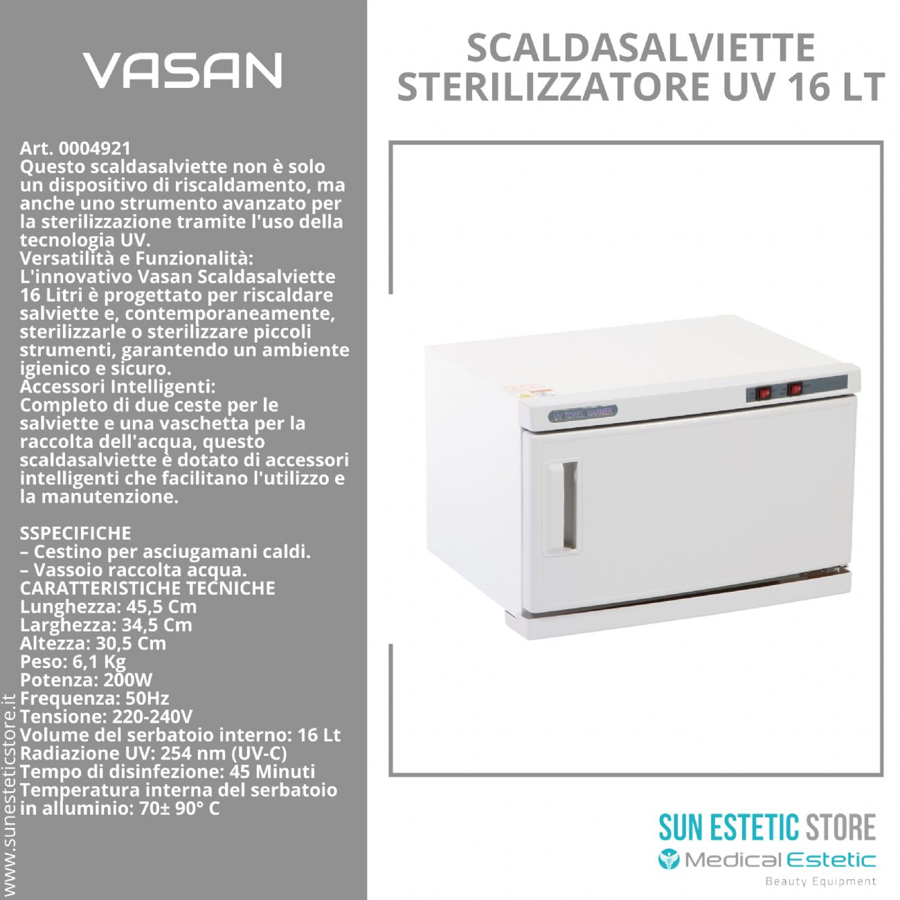 VASAN Scalda salviette 16 Lt