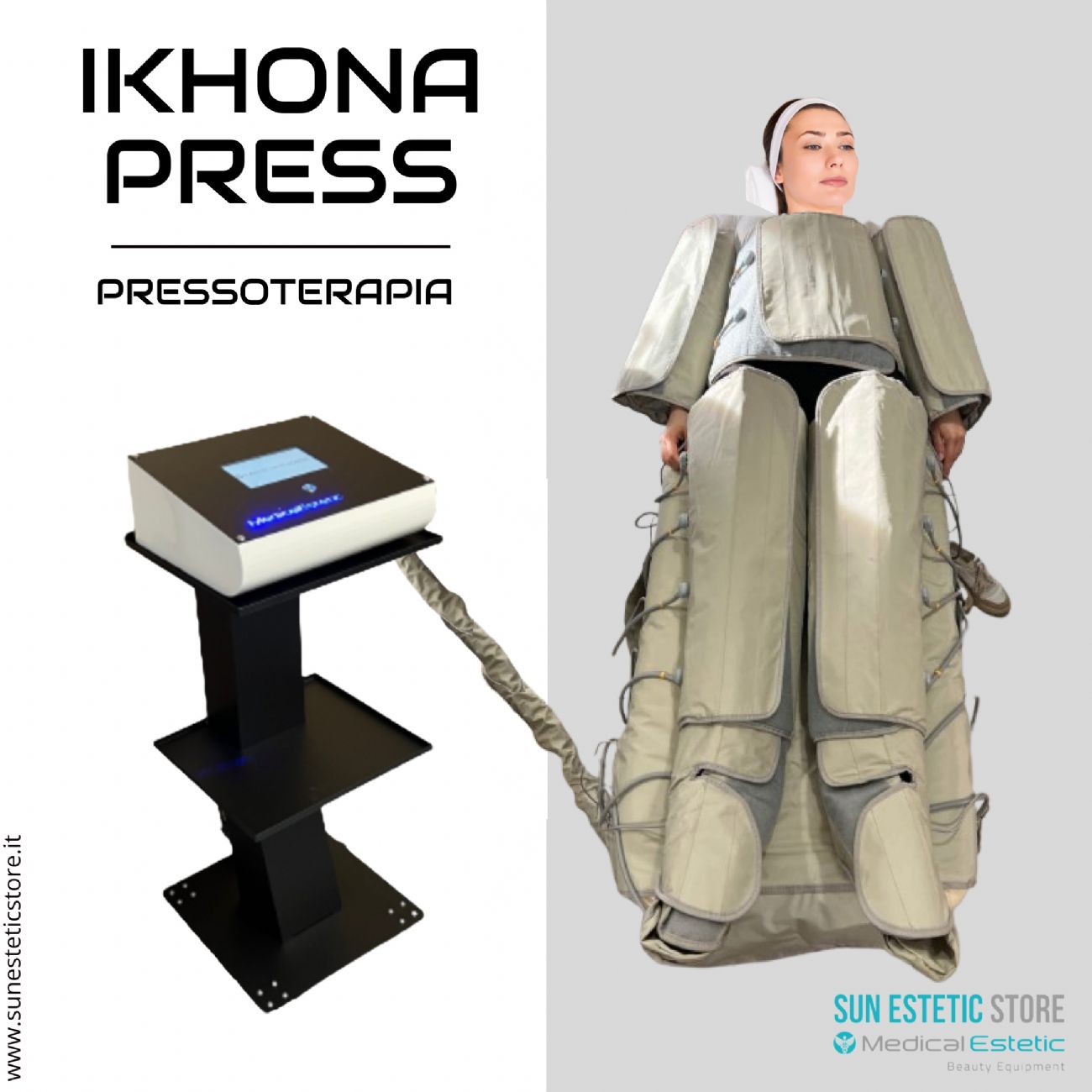 KHONA PRESS 3 IN 1 Pressoterapia + infrarossi + elettrostimolatore