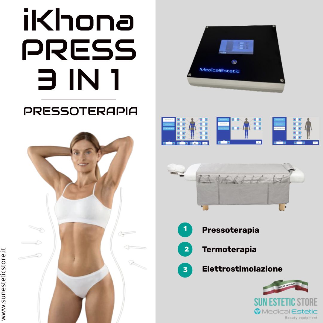 KHONA PRESS 3 IN 1 Pressoterapia + infrarossi + elettrostimolatore