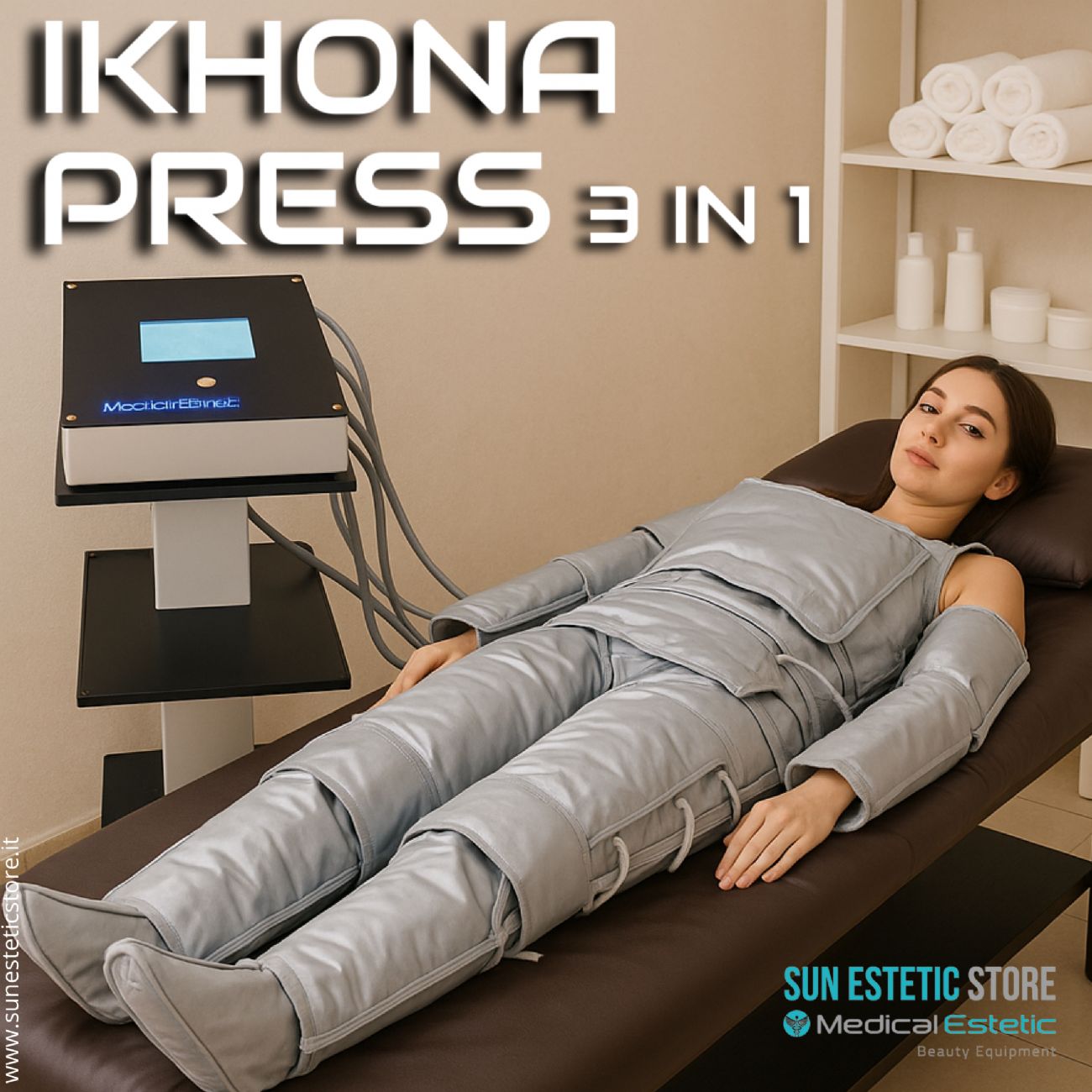 iKhona Press 3 IN 1 Pressoterapia + infrarossi + elettrostimolatore