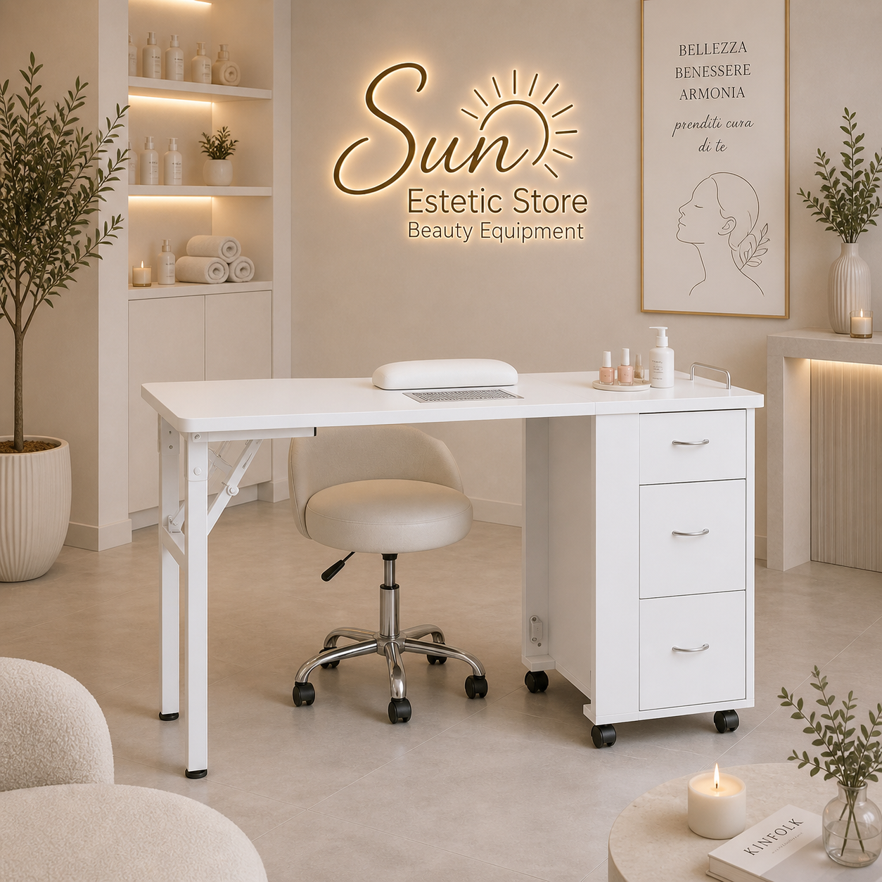 SUBRA Tavolino manicure unghie nails pieghevole