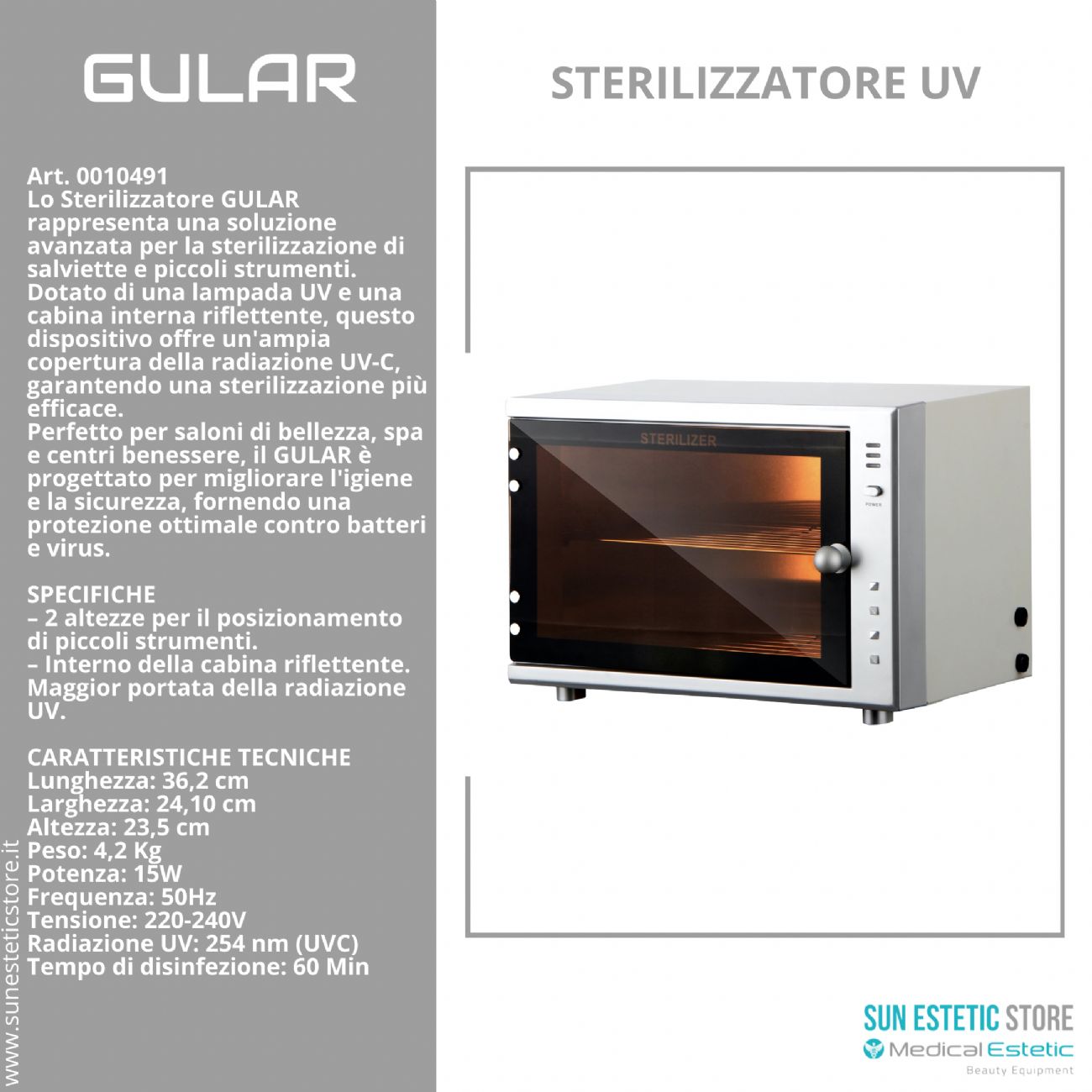GULAR Sterilizzatore UV-C