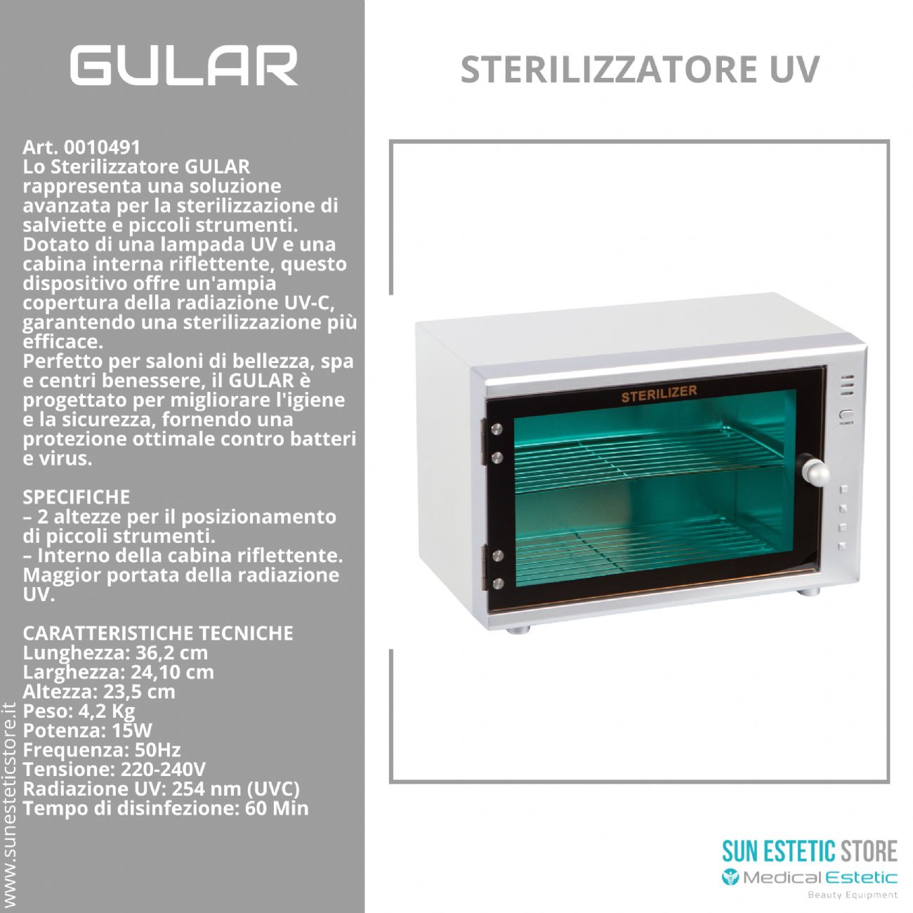 GULAR Sterilizzatore UV-C