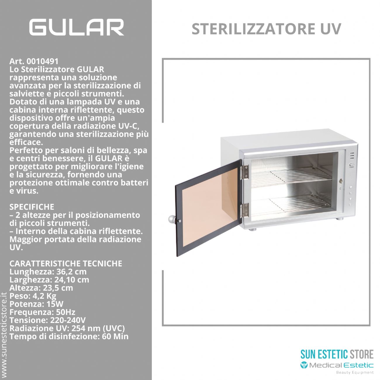 GULAR Sterilizzatore UV-C