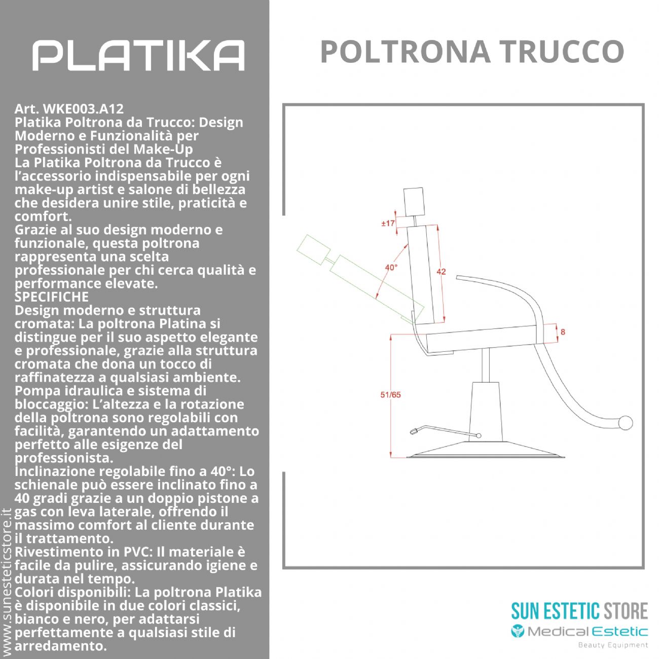 PLATIKA<br />poltrona trucco