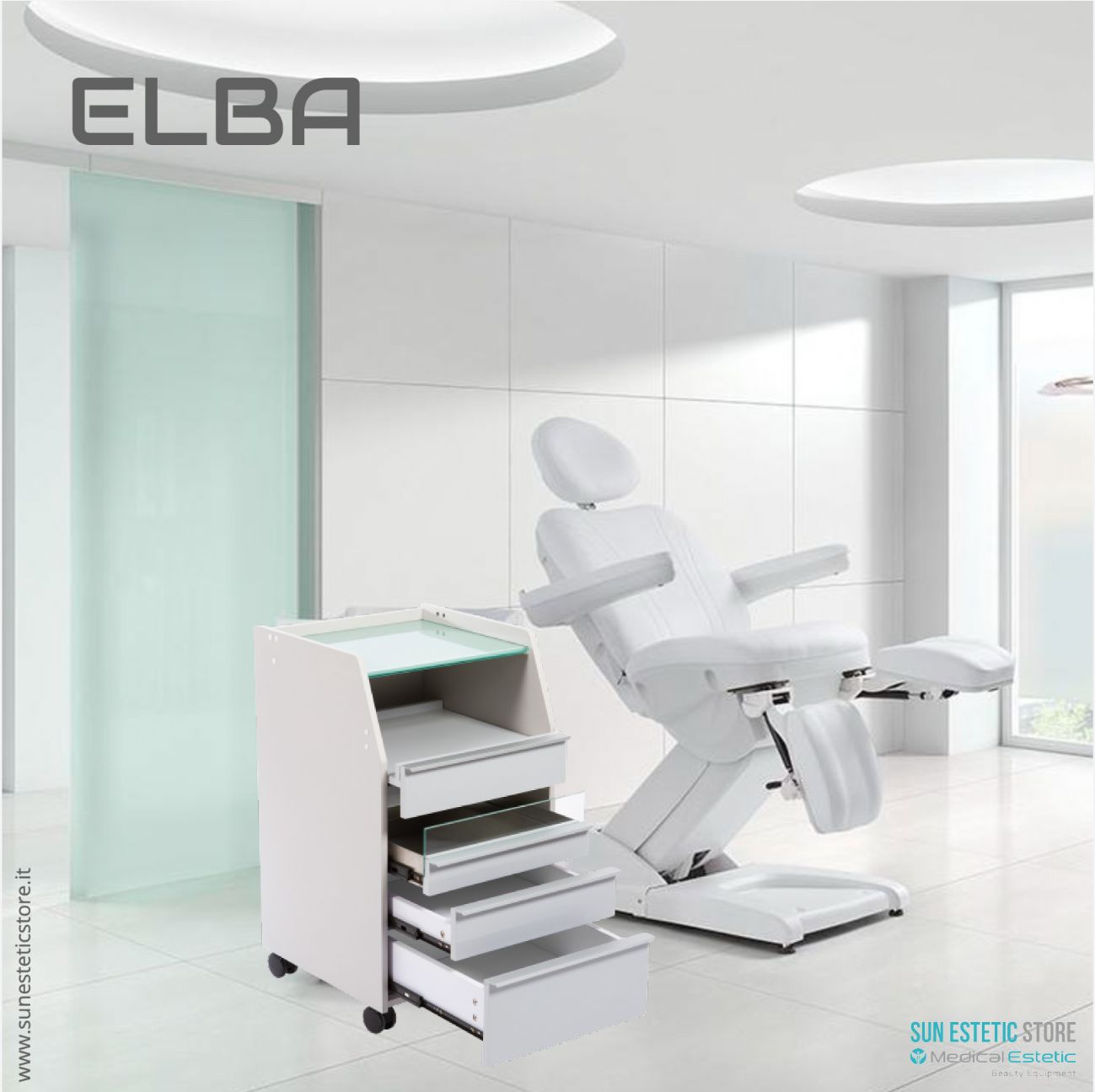 ELBA Carrello pedicure con luce UV