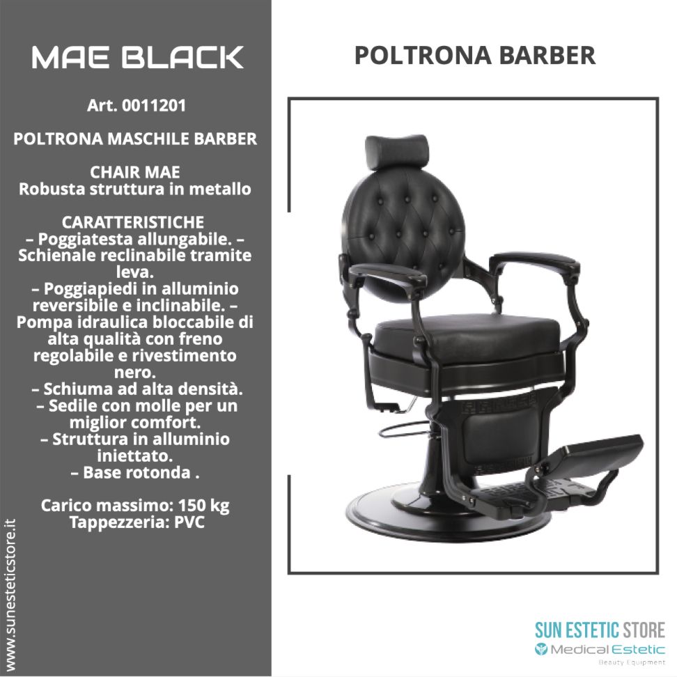 MAE BLACK POLTRONA BARBER