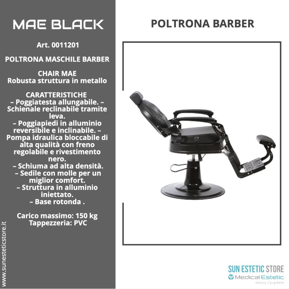 MAE BLACK POLTRONA BARBER