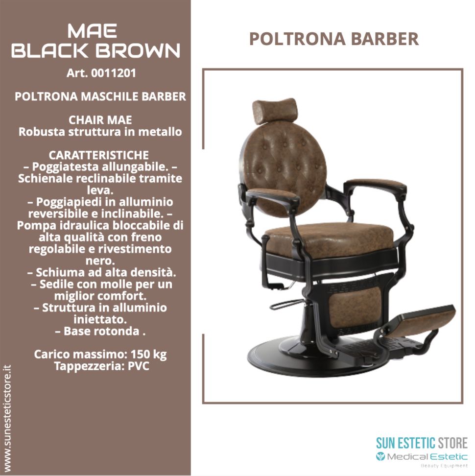 MAE BLACK BROWN Poltrona Barber