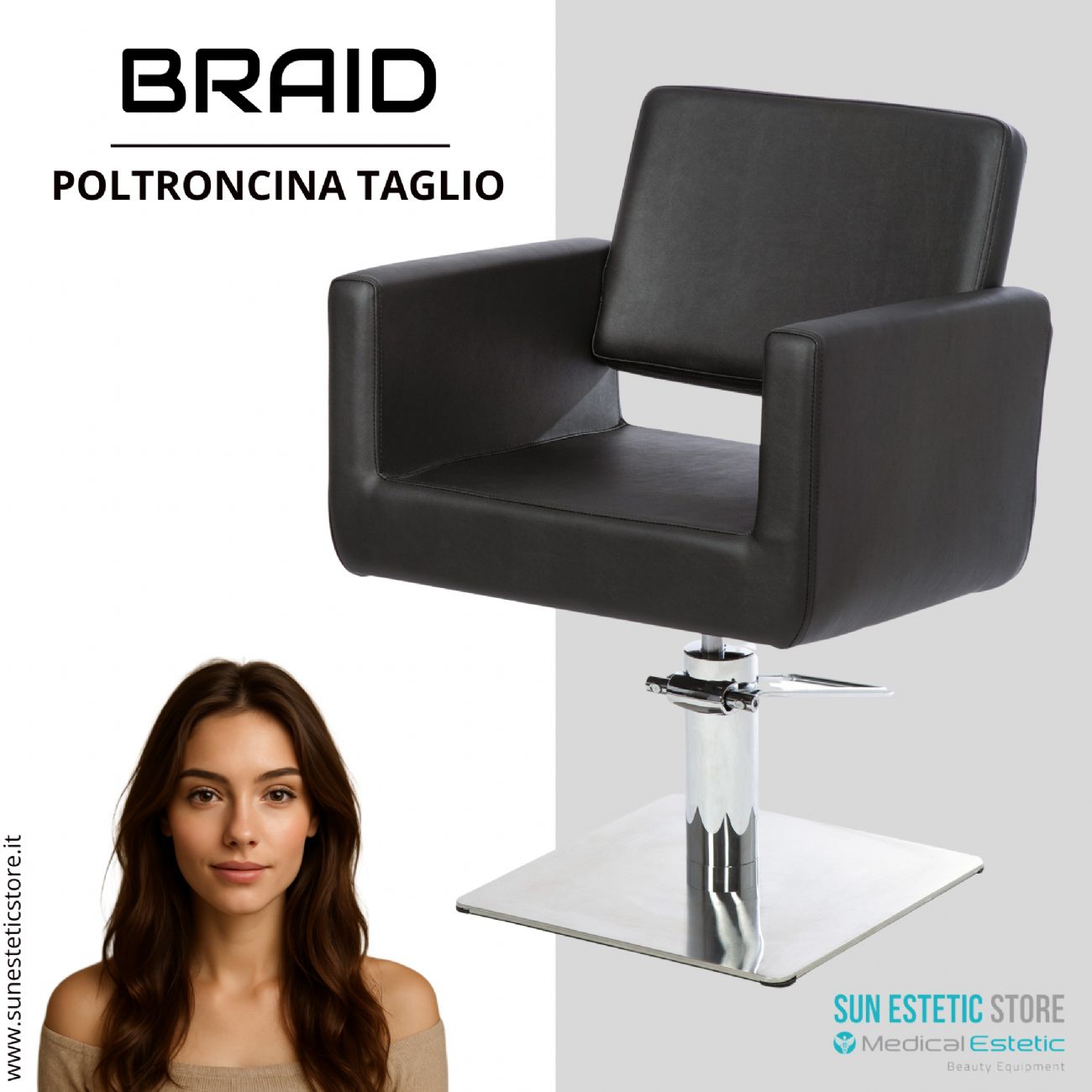 Braid Poltrona taglio parrucchiere regolazione con pompa idraulica