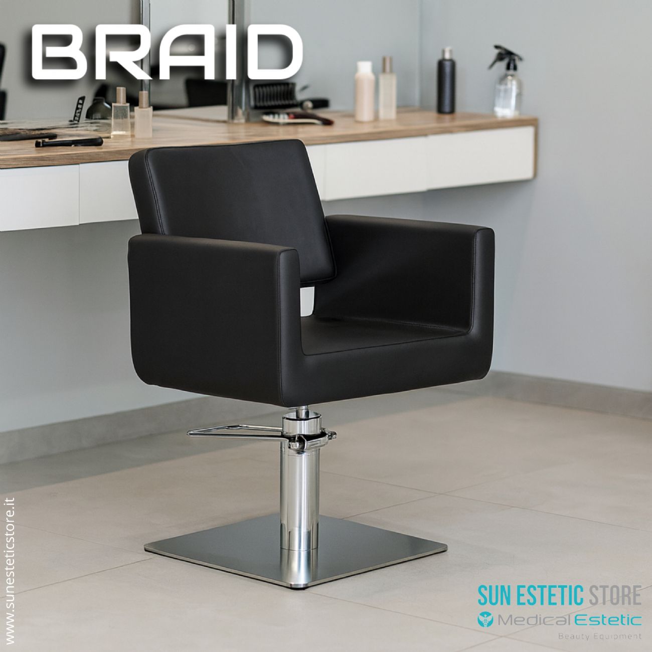 Braid Poltrona taglio parrucchiere regolazione con pompa idraulica