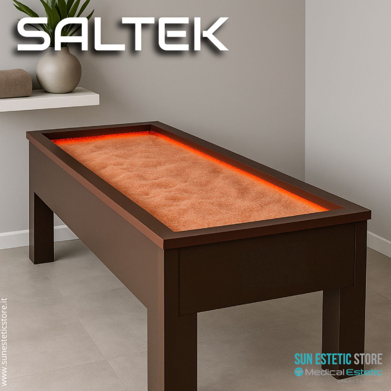 Saltek lettino al sale himalayano termoriscaldato con cromopterapia estetica massaggi