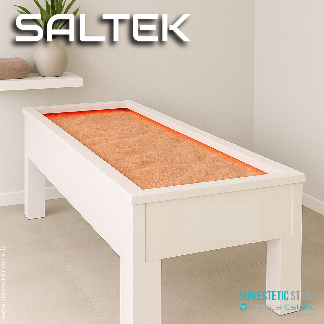 Saltek lettino al sale himalayano termoriscaldato con cromopterapia estetica massaggi