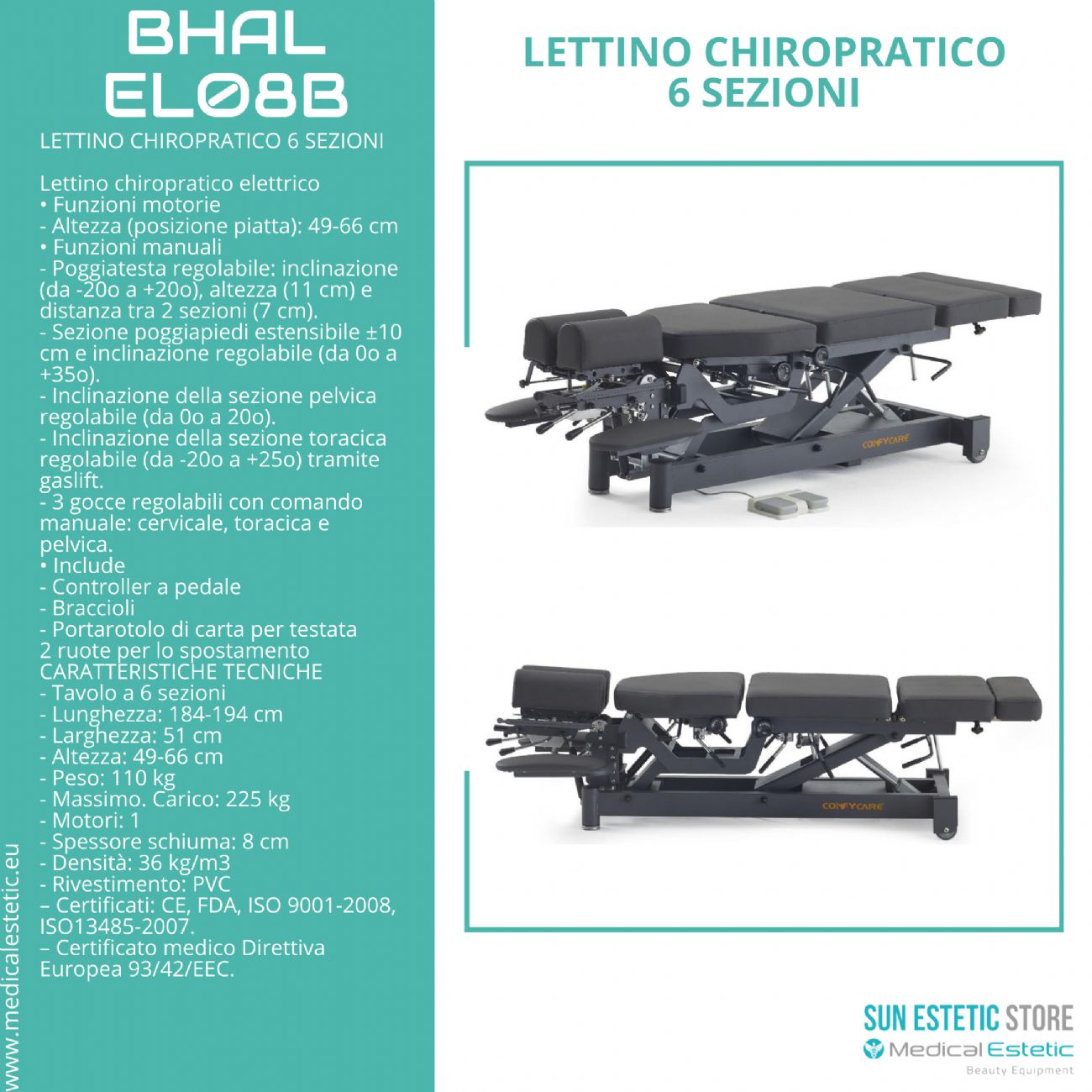 BHAL EL08B LETTINO CHIROPRATICO 6 SEZIONI