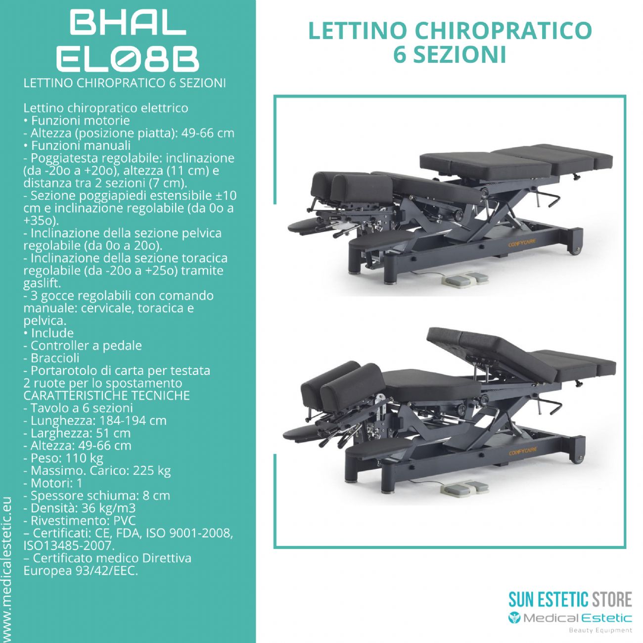 BHAL EL08B LETTINO CHIROPRATICO 6 SEZIONI