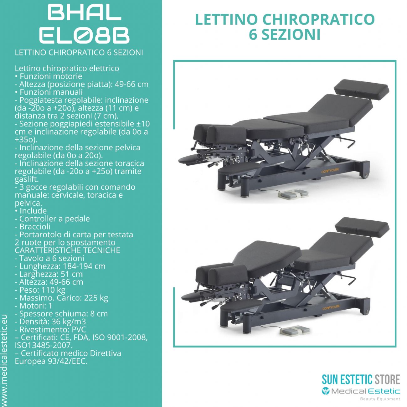 BHAL EL08B LETTINO CHIROPRATICO 6 SEZIONI