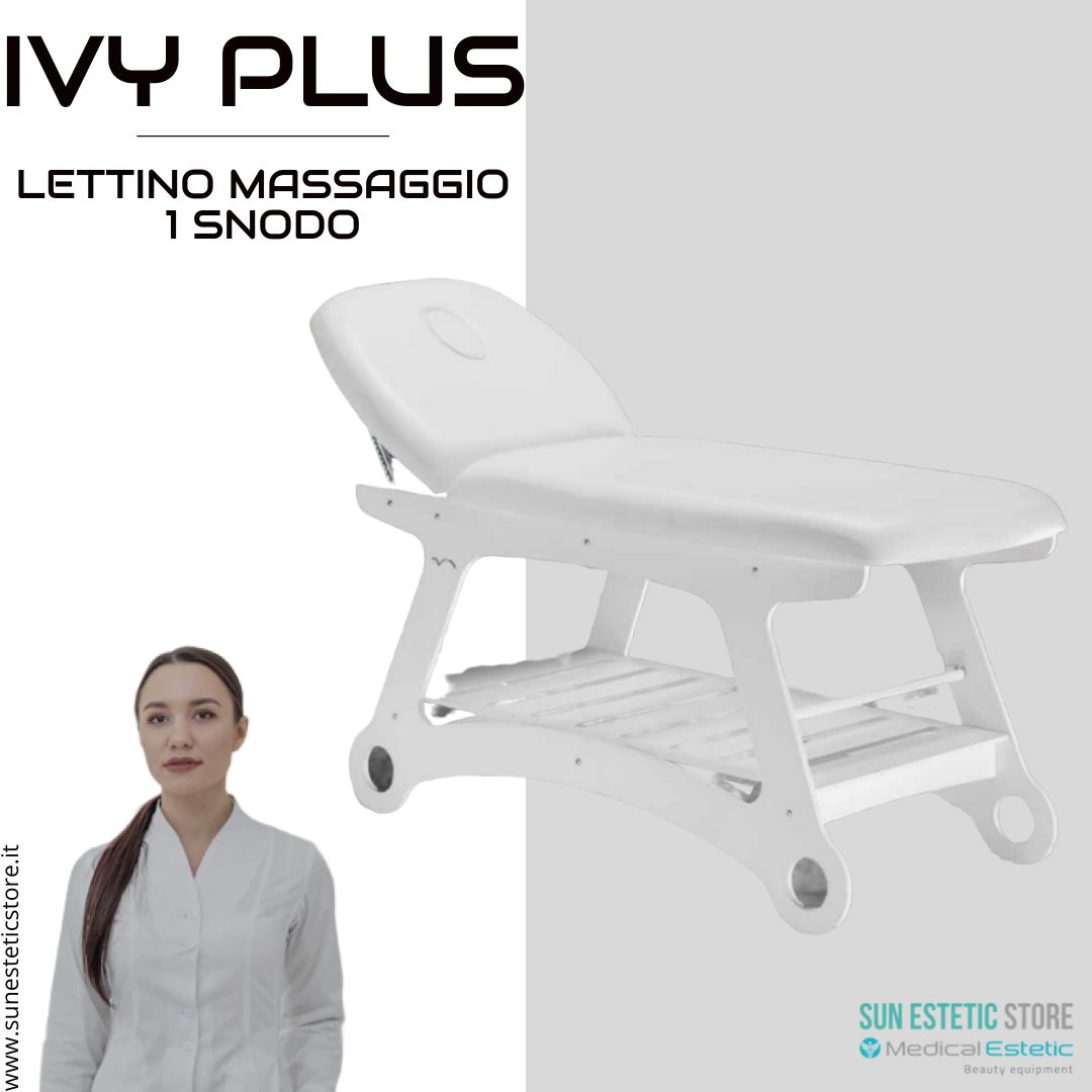 Ivy Plus lettino 2 sezioni in legno verniciato bianco con foro viso