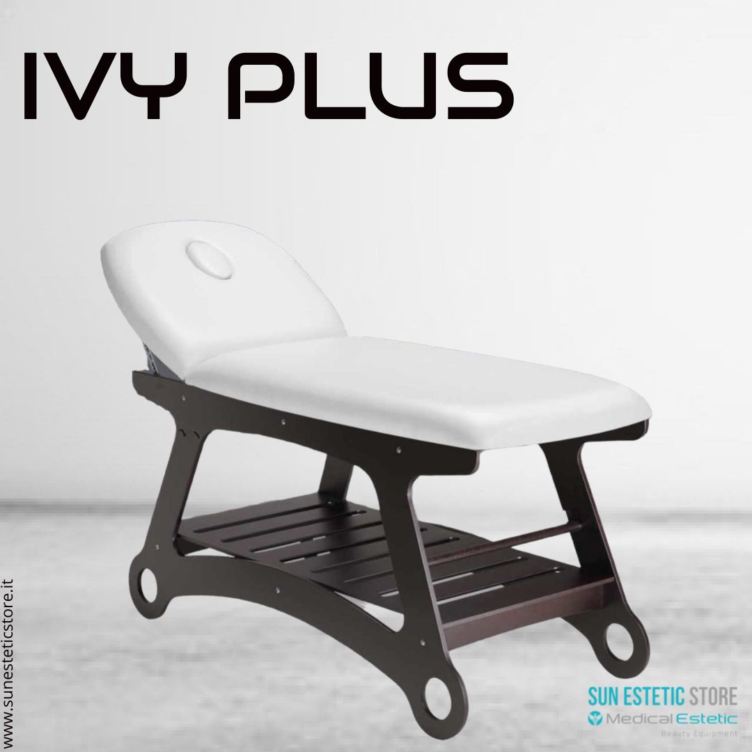 Ivy Plus lettino 2 sezioni in legno verniciato bianco con foro viso