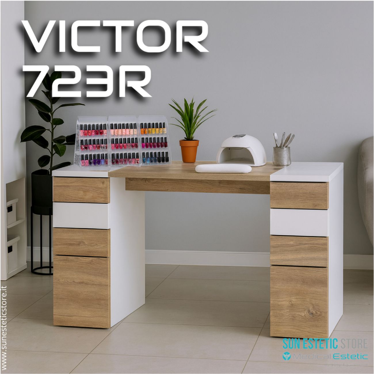 Victor 723 Tavolino manicure Nails con cassettiere