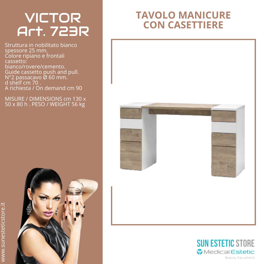 Victor 723 Tavolino manicure Nails con cassettiere