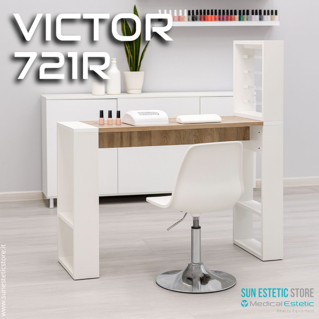 Victor 721 tavolino manicure nails con mensola