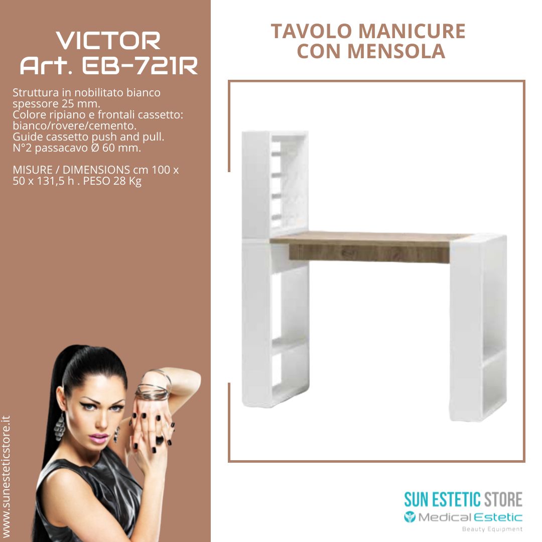 Victor 721 tavolino manicure nails con mensola