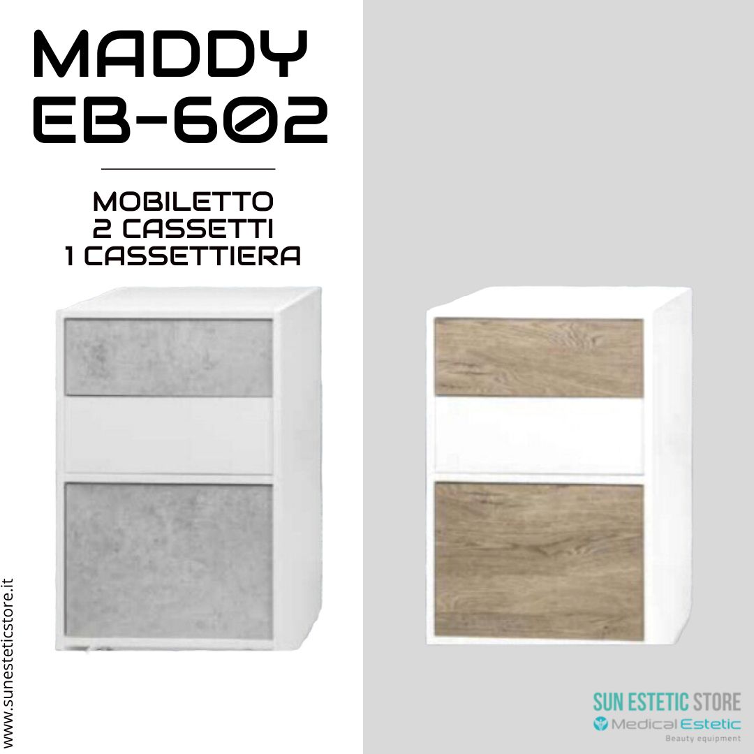 Maddy 602 R-C mobiletto modulare con cassettiera + 2 cassetti per apparecchiature estetica