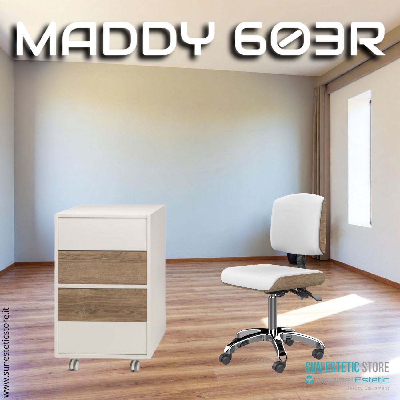 Maddy 603 R-C mobiletto modulare con  4 cassetti per apparecchiature estetica