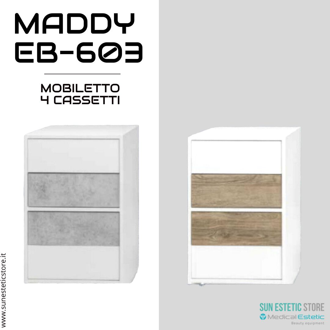 Maddy 603 R-C mobiletto modulare con  4 cassetti per apparecchiature estetica