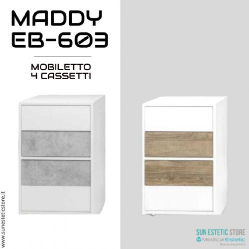 Maddy 603 R-C mobiletto modulare con  4 cassetti per apparecchiature estetica