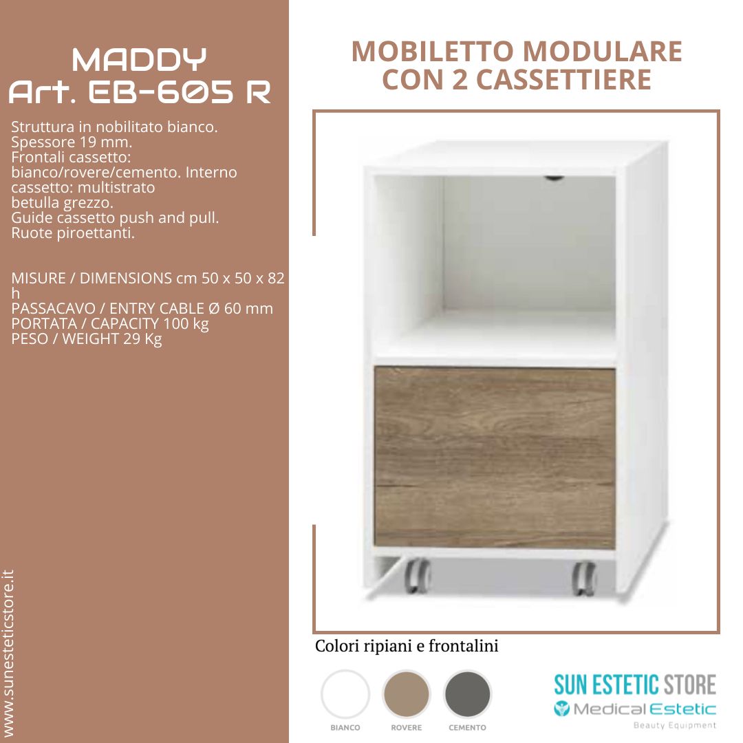 Maddy 605 R - C mobiletto modulare con 1 cassettiera per estetica