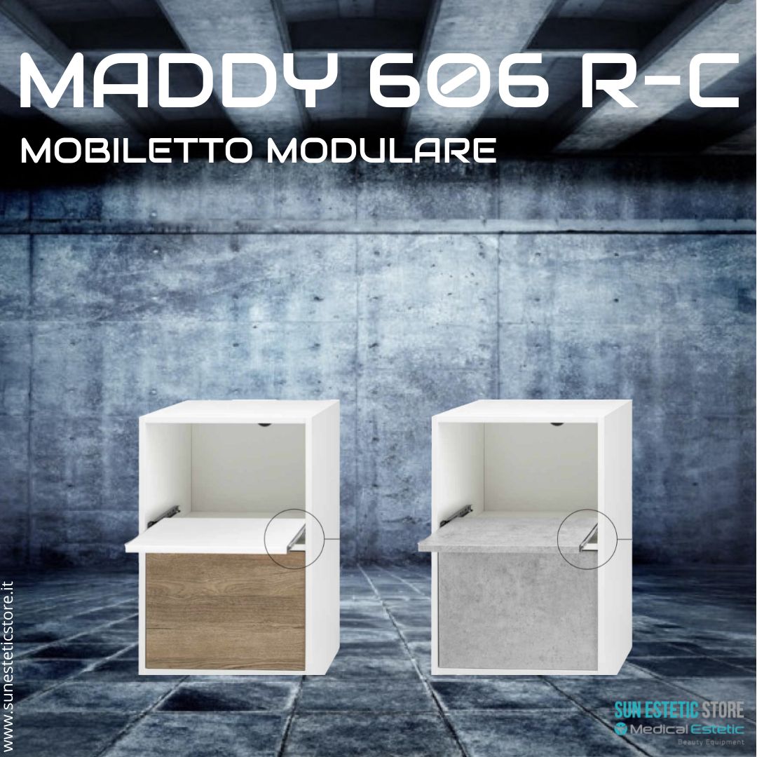 Maddy 606 R - C mobiletto modulare con 1 cassettiera e 1 piano scorrevole per apparecchiature estetica