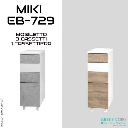 Miky 729 R - C cassettiera modulare con 3 cassetti e 1 cassettiera per estetica