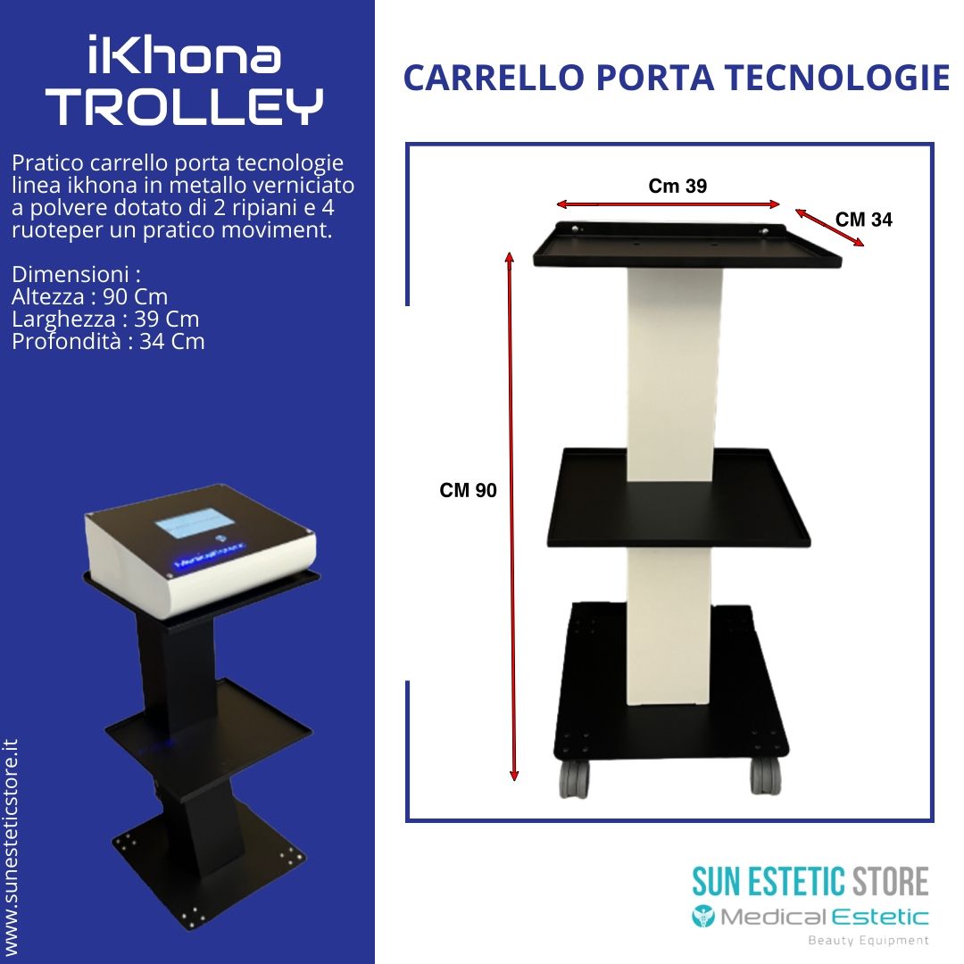 iKhona carrello porta tecnologie estetica in metallo con ruote