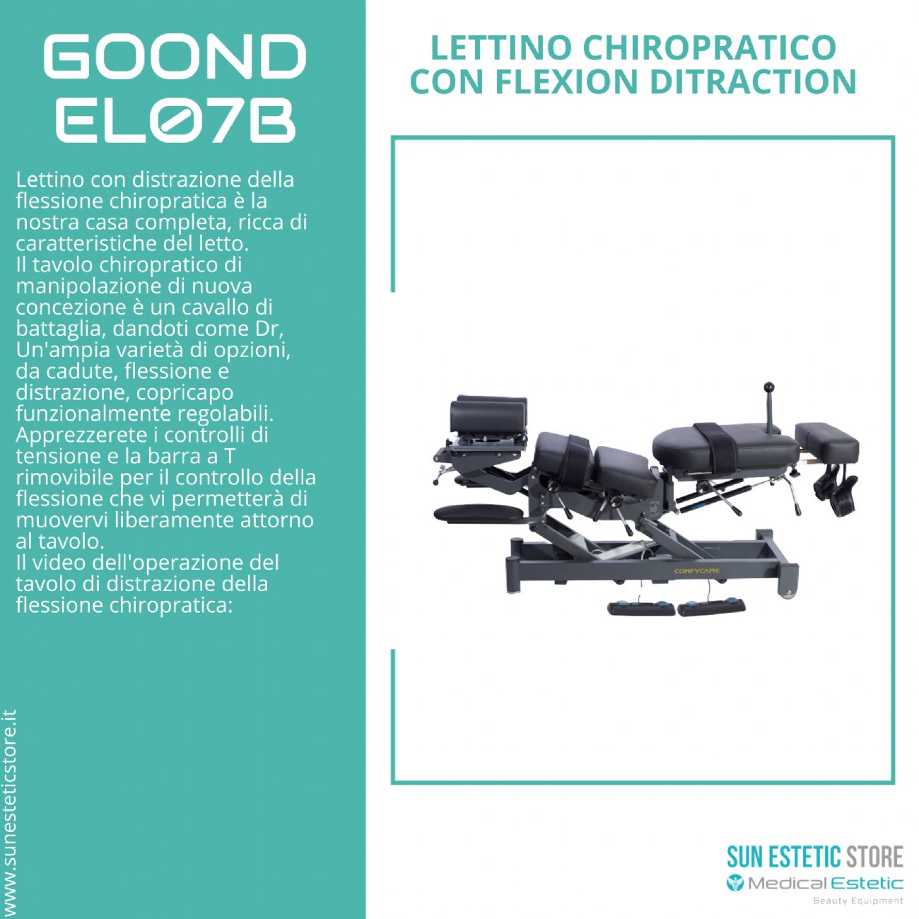 GOOND EL07B LETTINO CHIROPRATICO CON FLEXION DISTRACTION