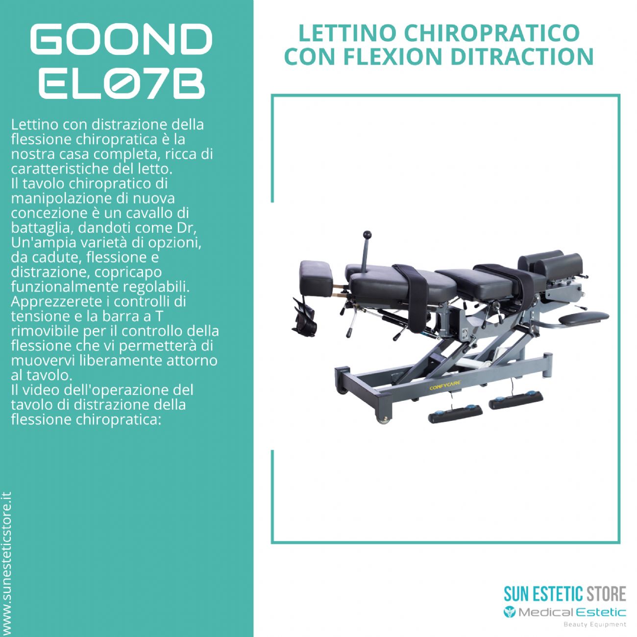 GOOND EL07B LETTINO CHIROPRATICO CON FLEXION DISTRACTION