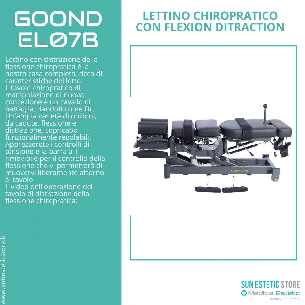 GOOND EL07B LETTINO CHIROPRATICO CON FLEXION DISTRACTION