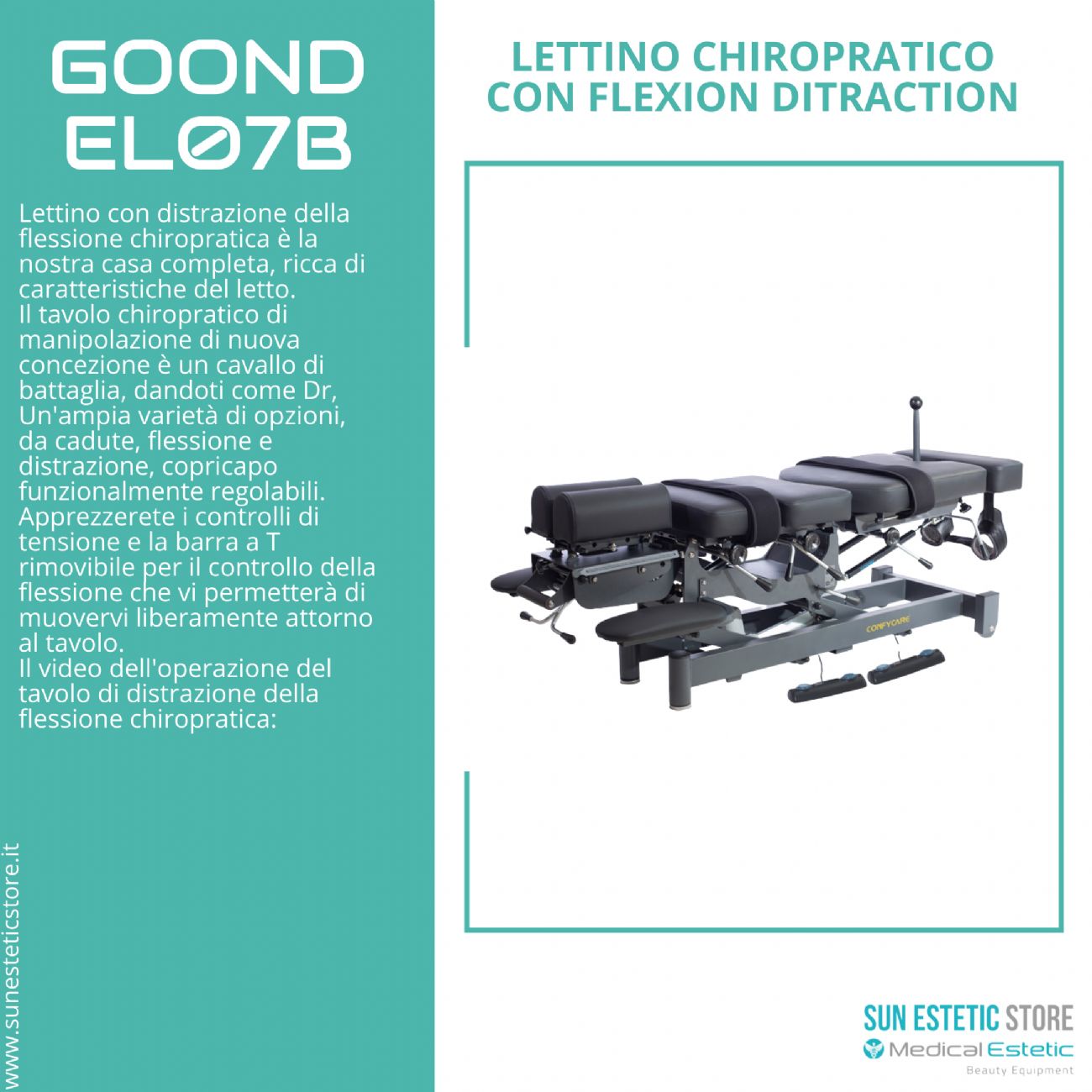 GOOND EL07B LETTINO CHIROPRATICO CON FLEXION DISTRACTION