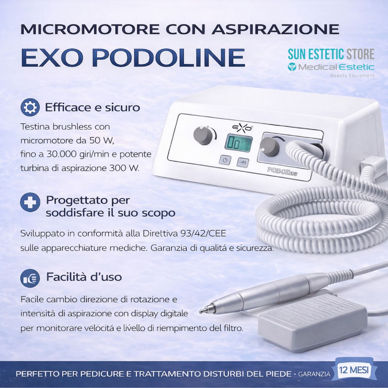 Exo Podoline micromotore fresa podologica con aspirazione